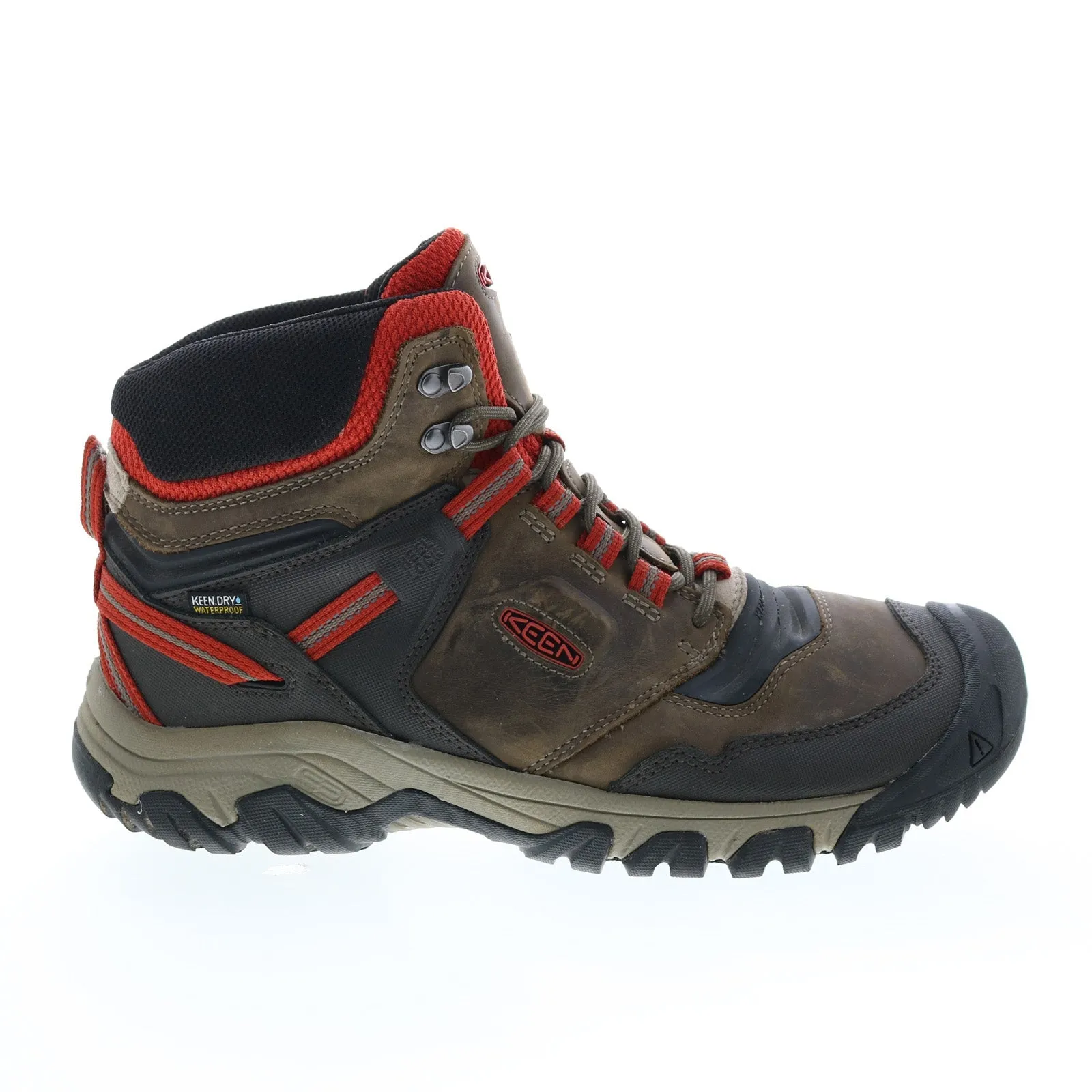 Keen Ridge Flex Waterproof 1024914 Mens Brown Leather Lace Up Hiking Boots