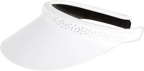 Tail Activewear Rhinestone Trimmed Mid Sized Clip On Visor-Black or White